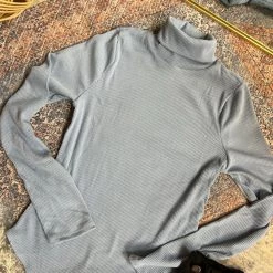 Gypsy Waltz Tops Sanford Turtleneck Body Suit In Blue