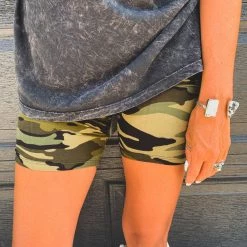 Love It The Omaha Biker Short In Green Camo (S-3X) - FINAL SALE