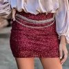 Better Be Special Daily Deals Daily Deal Sequin Skirrt In Maroon