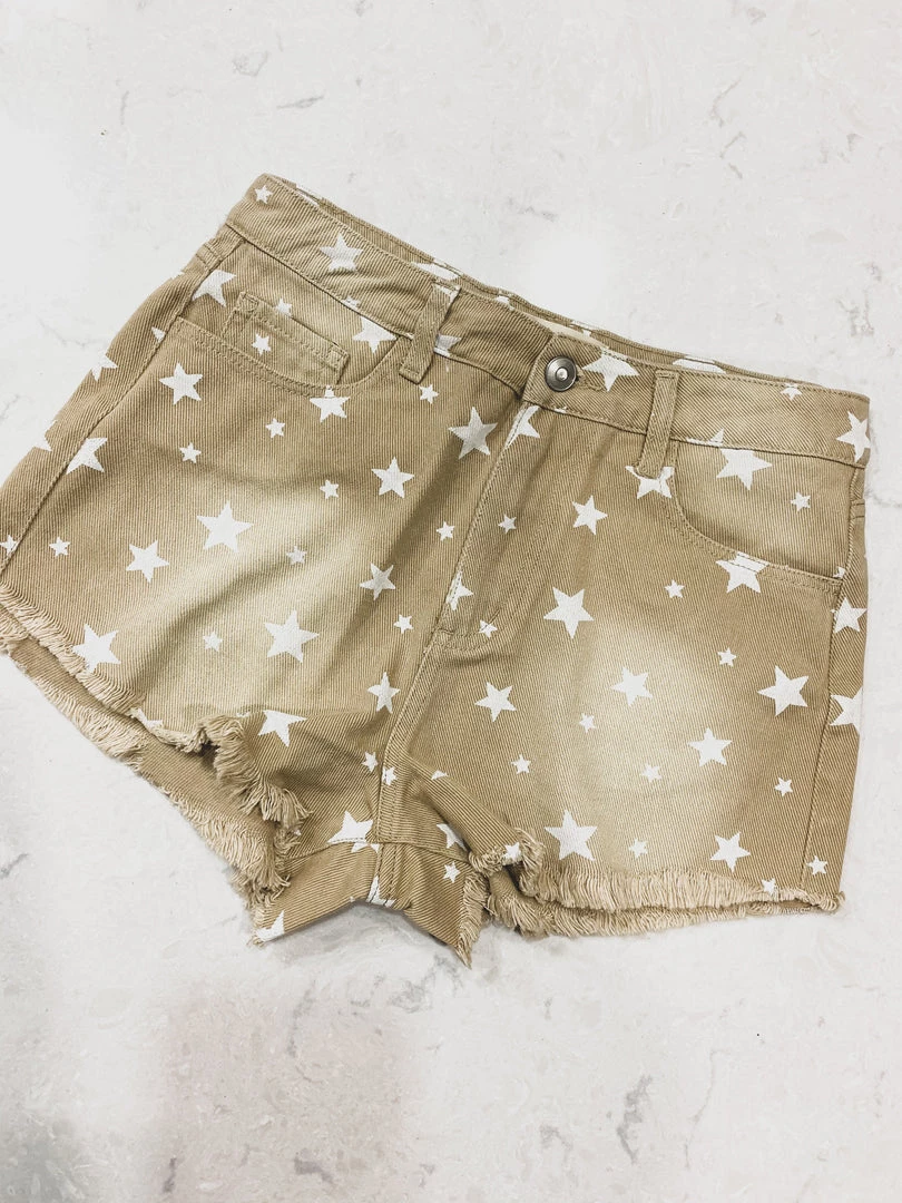 Gypsy Waltz Rising Star Shorts In Tan New 5 Gypsy Waltz Rising Star Shorts In Tan New