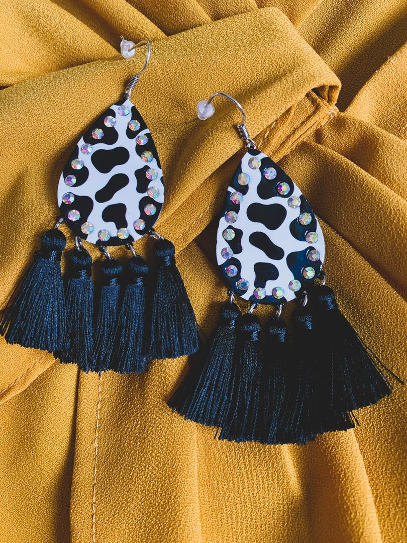 Gypsy Waltz New Jayton Cow Print Earrings 5 Gypsy Waltz New Jayton Cow Print Earrings