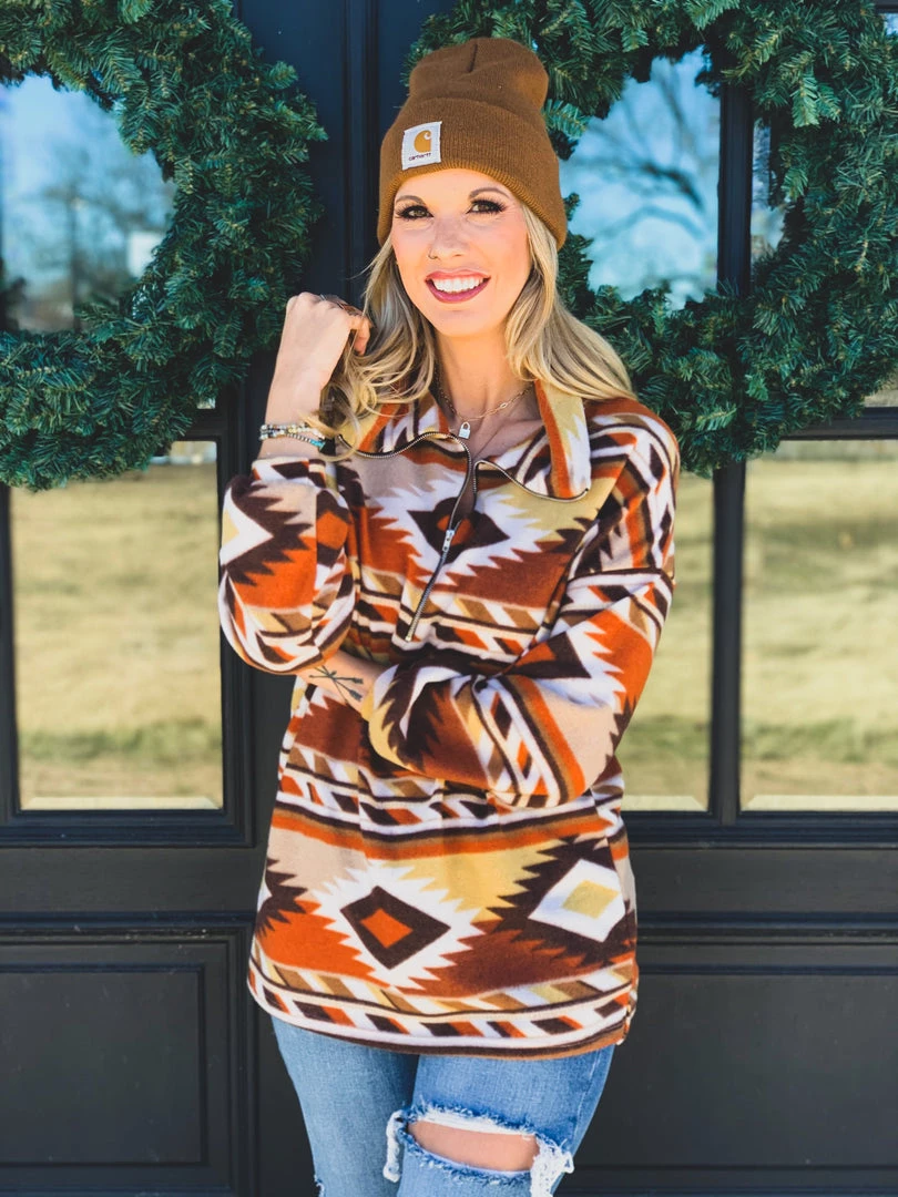 Lovely J Clearance The Archer City Pullover In Rust (S-3X) - FINAL SALE 4 Lovely J Clearance The Archer City Pullover In Rust (S-3X) - FINAL SALE