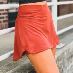 Gypsy Waltz Hallsville Athletic Skirt In Terracotta New