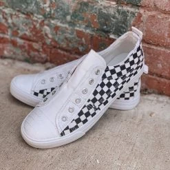 Gypsy Waltz Kilgore Checkered Sneaker In White