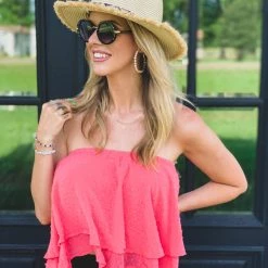 Apple Tree Apparel The Waco Topp In Coral Clearance