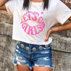 Honestee Clothing Stockdale Let's Go Girls Crop Tee