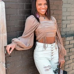 HYFYVE The Inez Top In Mocha