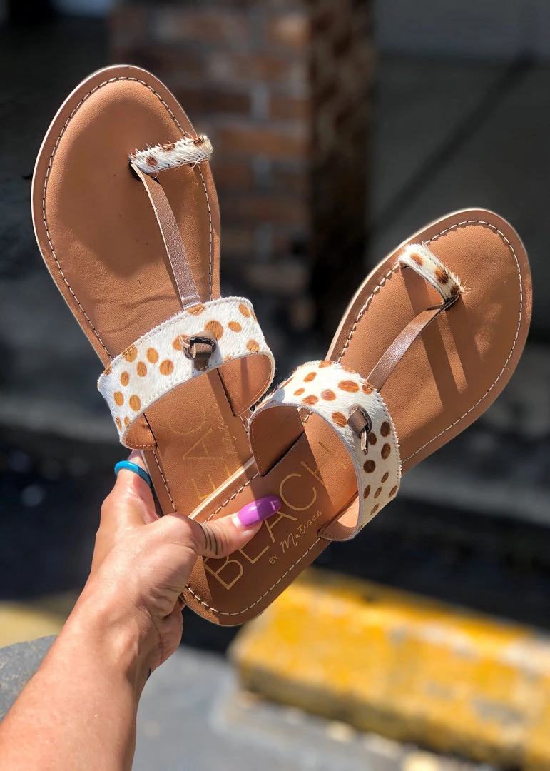 Matisse Footwear Clearance The Miami Sandl In Brown Spot Cowhide 6 Matisse Footwear Clearance The Miami Sandl In Brown Spot Cowhide