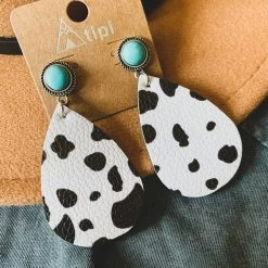 Gypsy Waltz New Leona Cow Print Earrings 7 Gypsy Waltz New Leona Cow Print Earrings