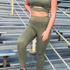 Shop Iris Basic Clothing The Memphis Two Piece Set In Olive