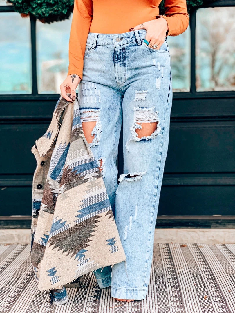 Uniq Inc The Bandera Wide Leg Pant In Acid Wash Clearance 3 Uniq Inc The Bandera Wide Leg Pant In Acid Wash Clearance