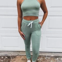 Capella SCREENBUSTER Ruched Two Piece Set In Sage Green 29 Capella SCREENBUSTER Ruched Two Piece Set In Sage Green