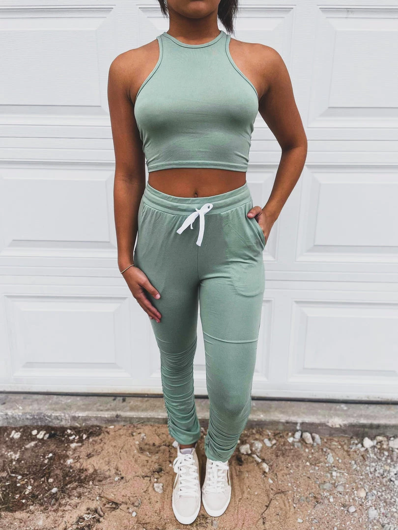 Capella SCREENBUSTER Ruched Two Piece Set In Sage Green 13 Capella SCREENBUSTER Ruched Two Piece Set In Sage Green