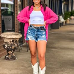 Gypsy Waltz Henrietta Pink Sheer Button Up Top