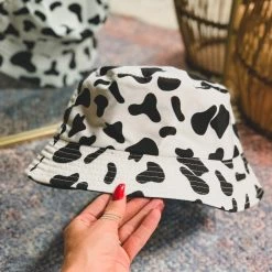 Anzell (fashion Go) SCREENBUSTER Cow Print Reversible Bucket Haat
