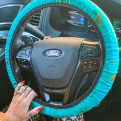Lace Cactus SCREENBUSTER Turquoise Steering Wheel Cover Special Daily Deals