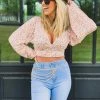 Hidden Brand The Evadale Crop Top In Peach Clothing