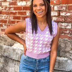 Gypsy Waltz Clothing Baird Sweater Vest Top In Purple