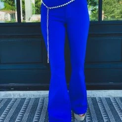 Gypsy Waltz Ropesville Bell Bottoms In Royal Blue