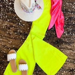 Gypsy Waltz Ropesville Bell Bottoms In Neon Yellow 15 Gypsy Waltz Ropesville Bell Bottoms In Neon Yellow