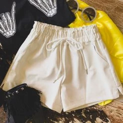 Gypsy Waltz Runge Shorts In White Clothing