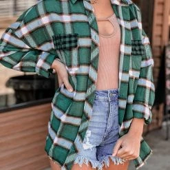 Gypsy Waltz Clothing Campbell Flannel In Green