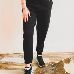 Zenana SCREENBUSTER Black Drawstring Joggrs