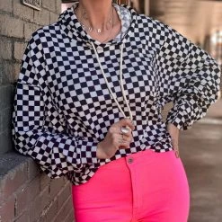 HYFYVE SCREENBUSTER Black Checkered Hoodie