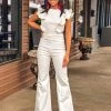Gypsy Waltz Clothing Caddo Mills Denim Jumpsuit In White
