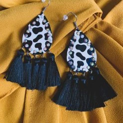 Gypsy Waltz New Jayton Cow Print Earrings