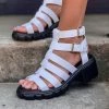 Gypsy Waltz New Boston White Chunky Sandals