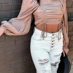 HYFYVE The Inez Top In Mocha