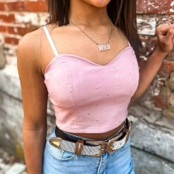 Gypsy Waltz Hearne Rhinestone Top In Pink Clothing 13 Gypsy Waltz Hearne Rhinestone Top In Pink Clothing