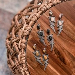 Gypsy Waltz Hico Lightning Bolt Earrings (3 Colors)