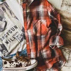 La Mel The Bardwell Flannel In Ginger Clearance 15 La Mel The Bardwell Flannel In Ginger Clearance