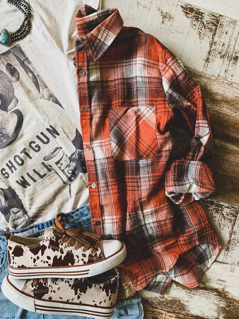 La Mel The Bardwell Flannel In Ginger Clearance 9 La Mel The Bardwell Flannel In Ginger Clearance