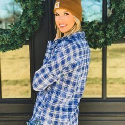 La Mel The Rowlett Flannel In Cobalt Blue Clearance 19 La Mel The Rowlett Flannel In Cobalt Blue Clearance
