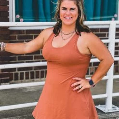 Gypsy Waltz Missouri City Athletic Dress In Terracotta In Curvy