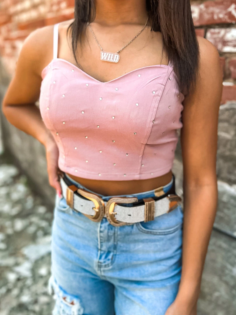 Gypsy Waltz Hearne Rhinestone Top In Pink Clothing 4 Gypsy Waltz Hearne Rhinestone Top In Pink Clothing