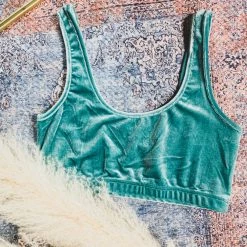 Better Be Special Daily Deals SCREENBUSTER Velvet Crop Bralette In Teal