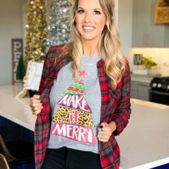 Blue Age DAILY DEAL Red/Grey Plaid Flannel