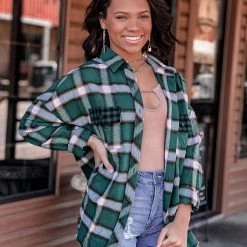 Gypsy Waltz Clothing Campbell Flannel In Green