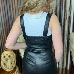 Gypsy Waltz Clothing Richardson Leather Romper In Black