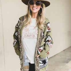 La Mel The Four Corners Cardigan In Olive Clothing