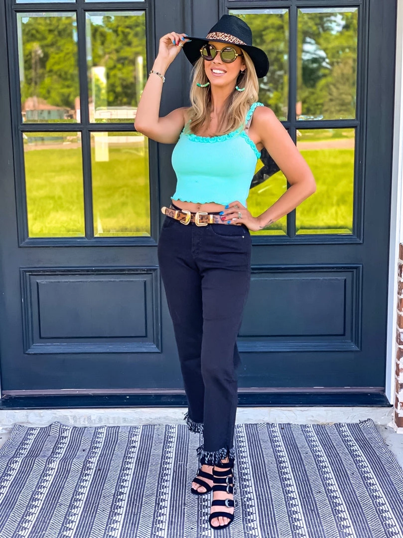 Heart And Hips The Palmview Tank Topp In Turquoise 6 Heart And Hips The Palmview Tank Topp In Turquoise