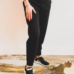 Zenana SCREENBUSTER Black Drawstring Joggrs