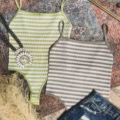 Gypsy Waltz Katy Striped Body Suit (2 Colors)