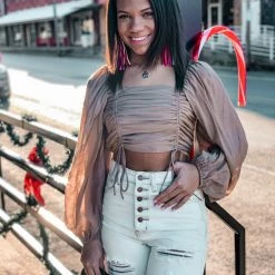 HYFYVE The Inez Top In Mocha