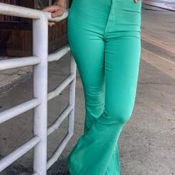 Gypsy Waltz Clothing Ropesville Bell Bottoms In Turquoise