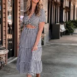 Gypsy Waltz La Porte Checkered Gingham Dress Clothing